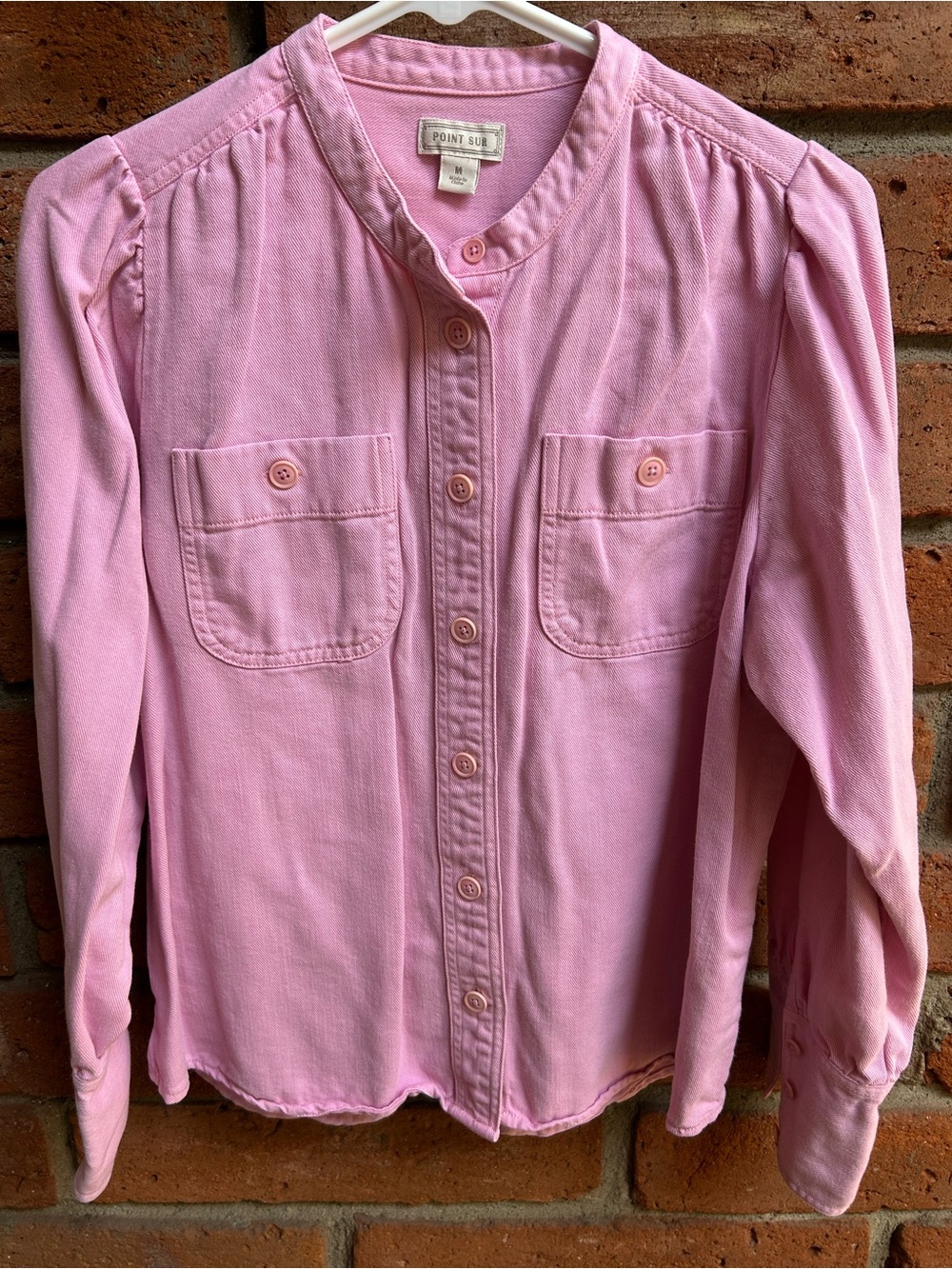 Point Sur Pink Button-Front Cotton Shirt